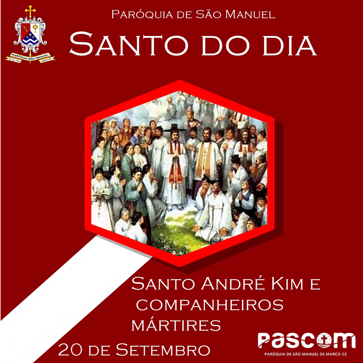 Santo André Kim e companheiros mártires. Créditos: Paróquia de São Manuel