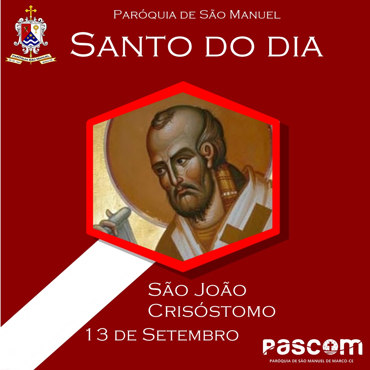 São João Crisóstomo. Créditos: Paróquia de São Manuel