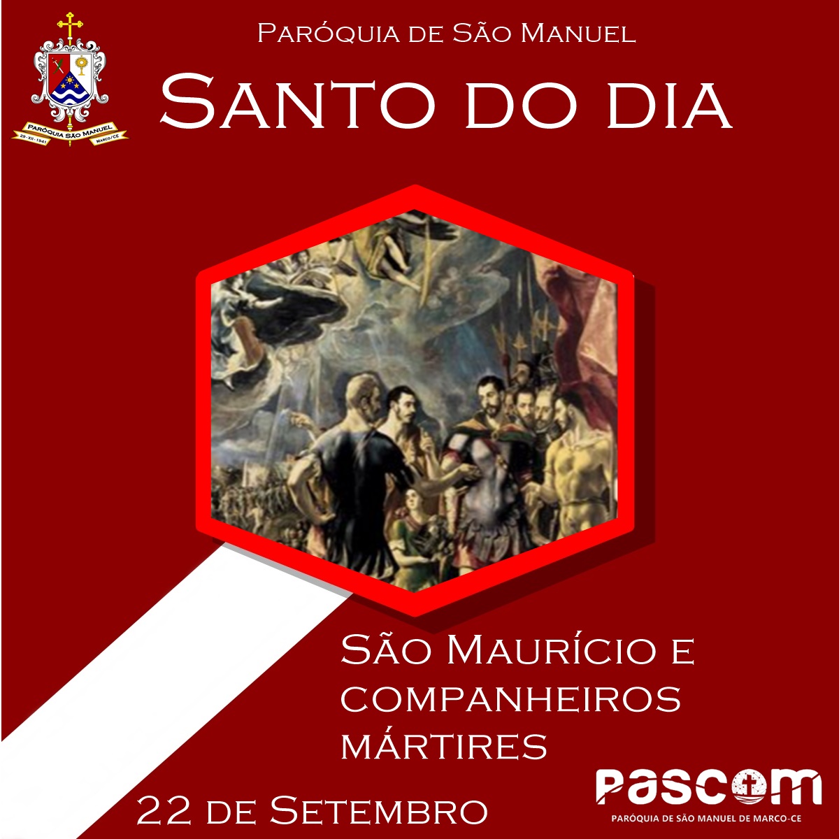 São Maurício e companheiros mártires. Créditos: Paróquia de São Manuel