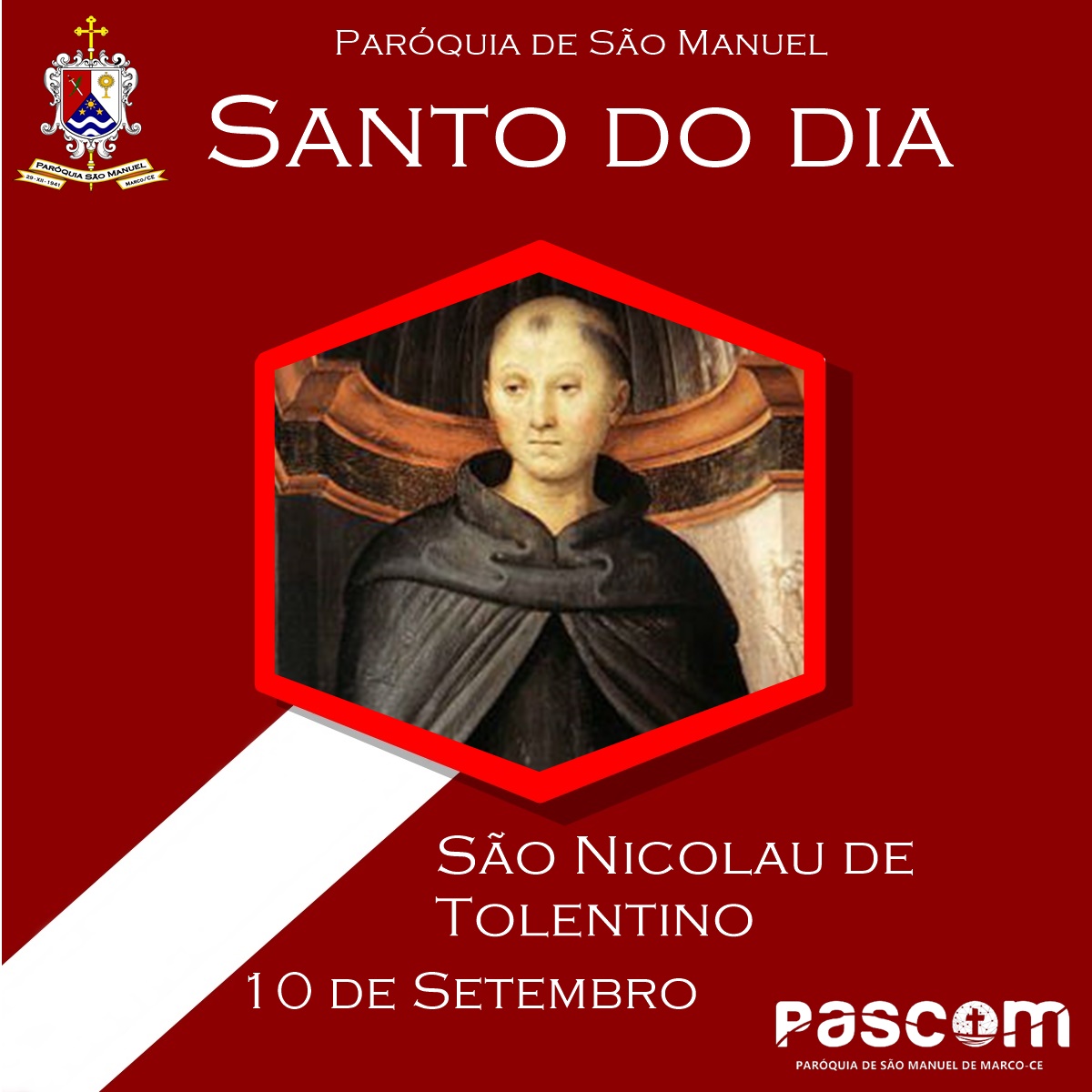 São Nicolau de Tolentino. Créditos: Paróquia de São Manuel