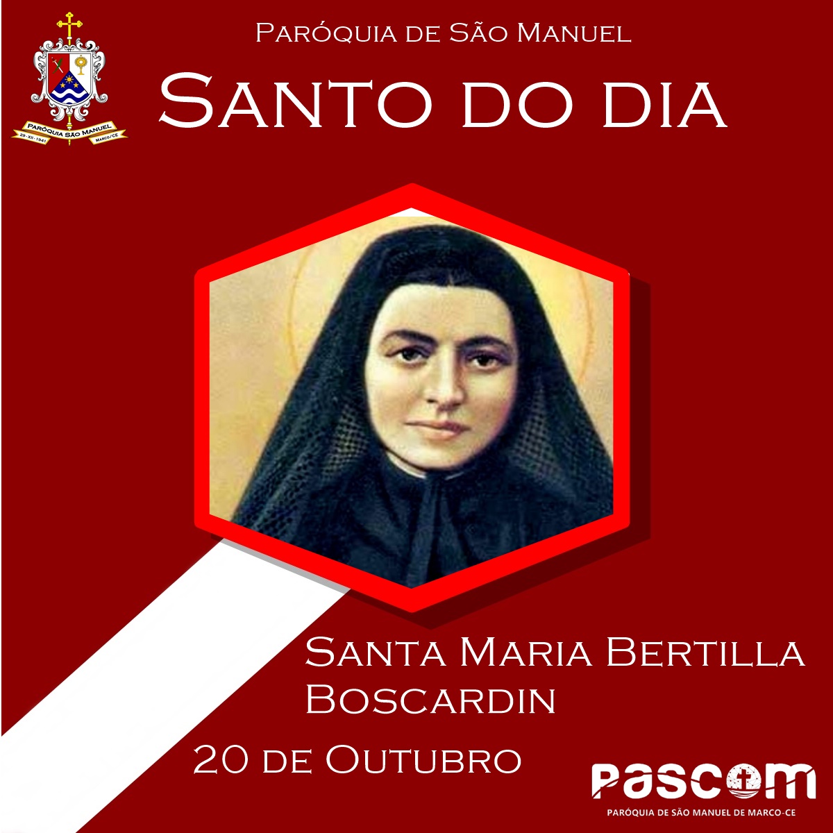 Santa Maria Bertilla Boscardin. Créditos: Paróquia de São Manuel