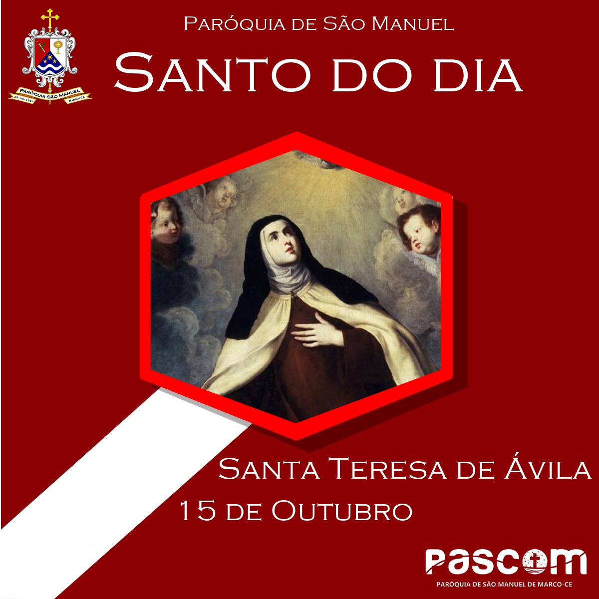 Santa Teresa de Ávila. Créditos: Paróquia de São Manuel