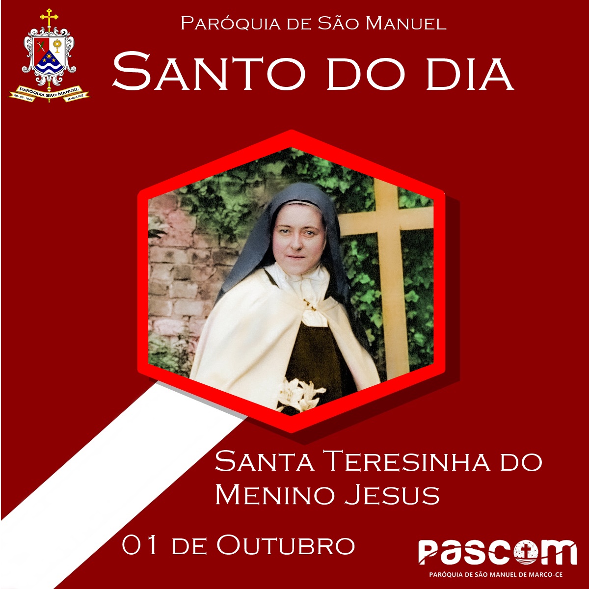 Santa Teresinha do Menino Jesus. Créditos: Paróquia de São Manuel