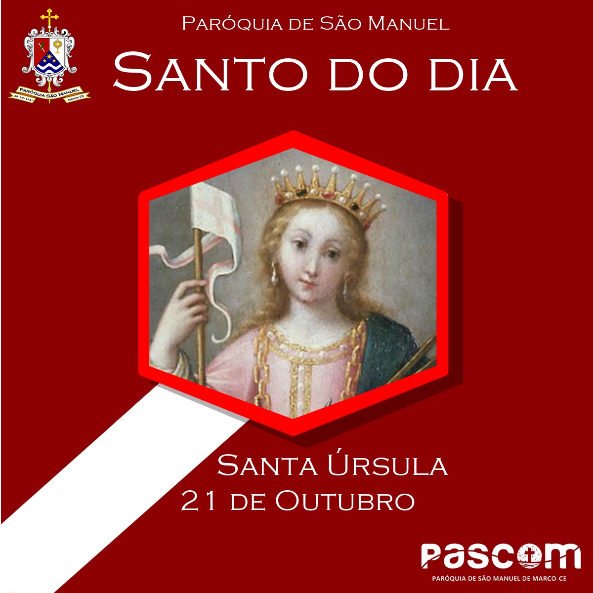 Santa Úrsula. Créditos: Paróquia de São Manuel