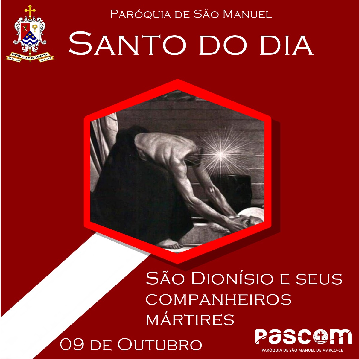 São Dionísio e seus companheiros mártires. Créditos: Paróquia de São Manuel