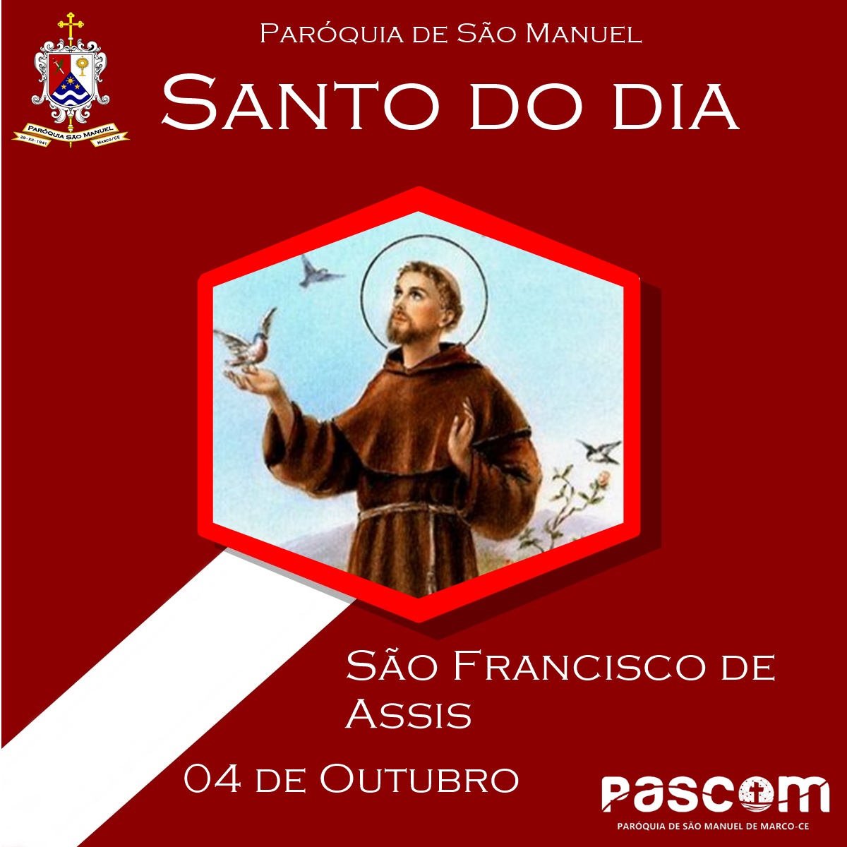 São Francisco de Assis. Créditos: Paróquia de São Manuel