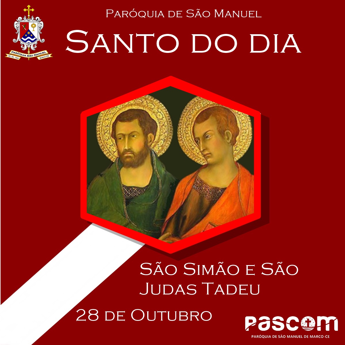 São Simão e São Judas Tadeu. Créditos: Paróquia de São Manuel