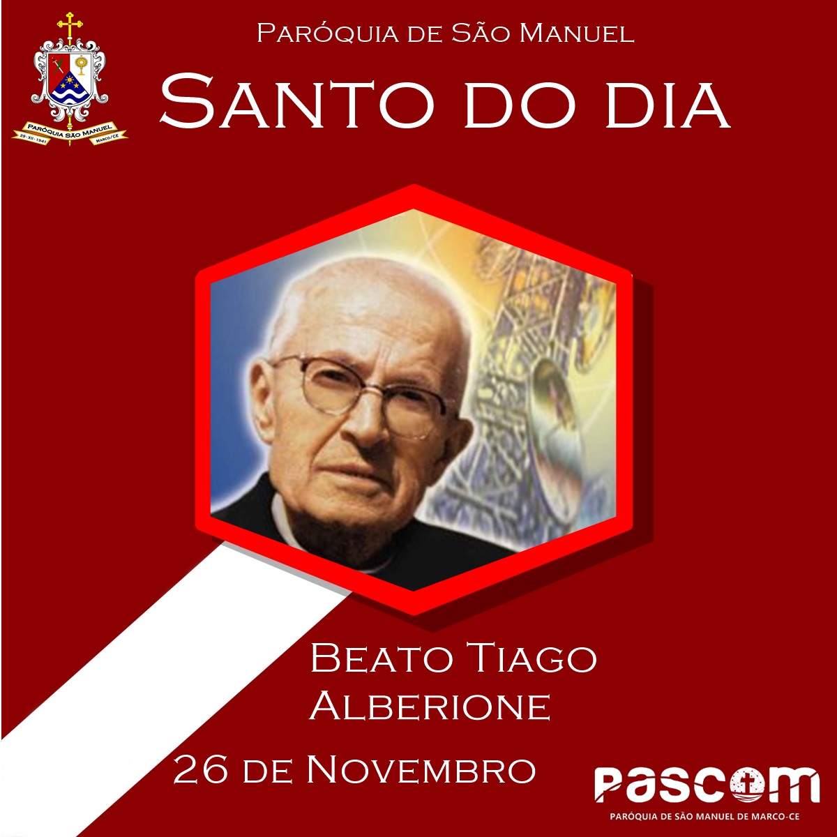 Beato Tiago Alberione. Créditos: Paróquia de São Manuel