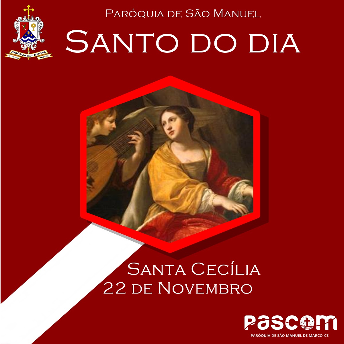 Santa Cecília. Créditos: Paróquia de São Manuel