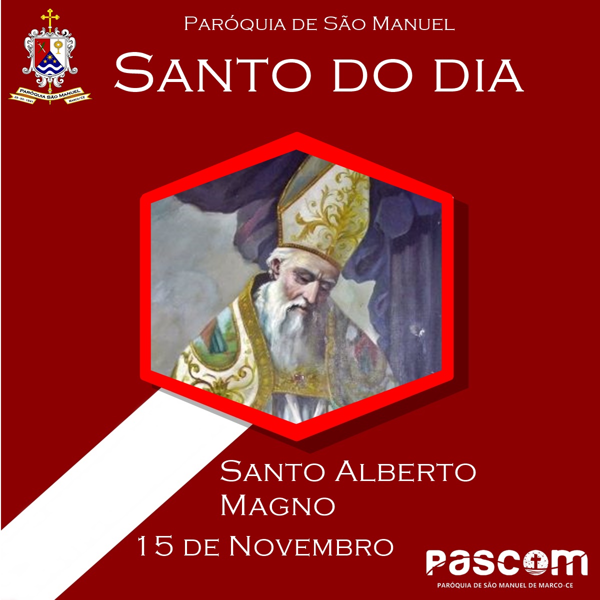 Santo Alberto Magno. Créditos: Paróquia de São Manuel