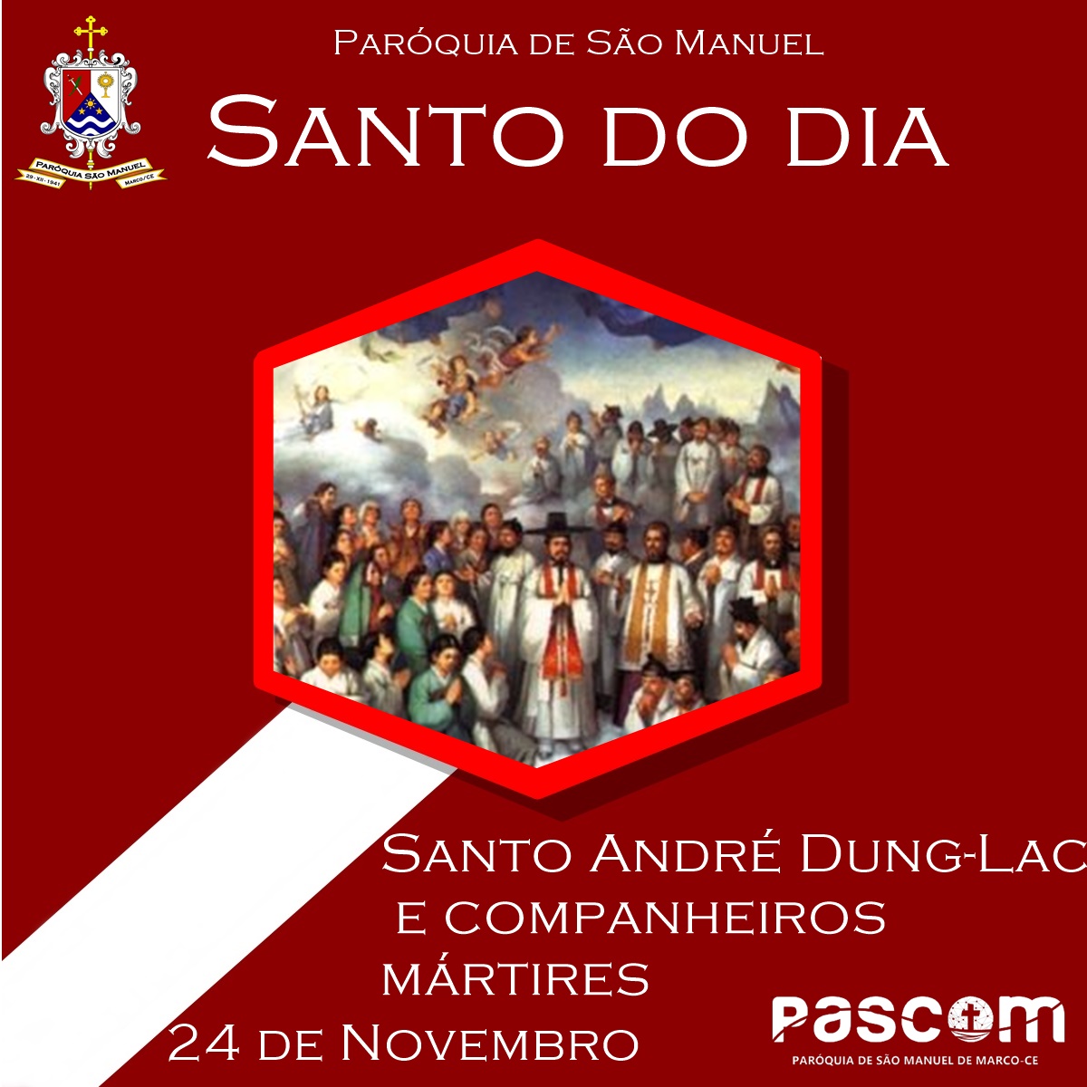 Santo André Dung-Lac e companheiros mártires. Créditos: Paróquia de São Manuel