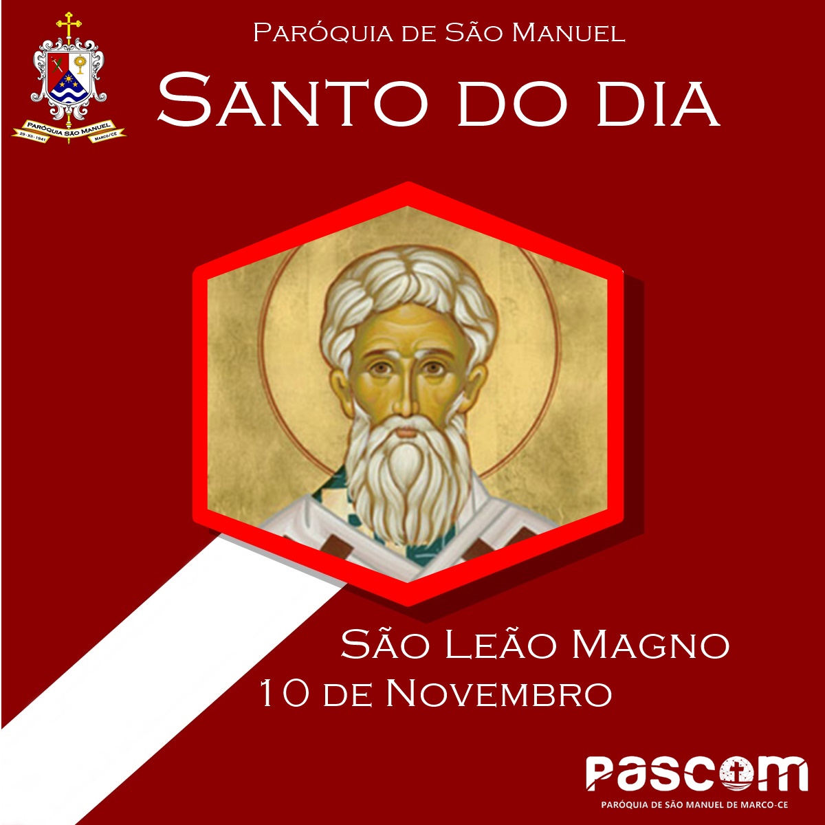 São Leão Magno. Créditos: Paróquia de São Manuel