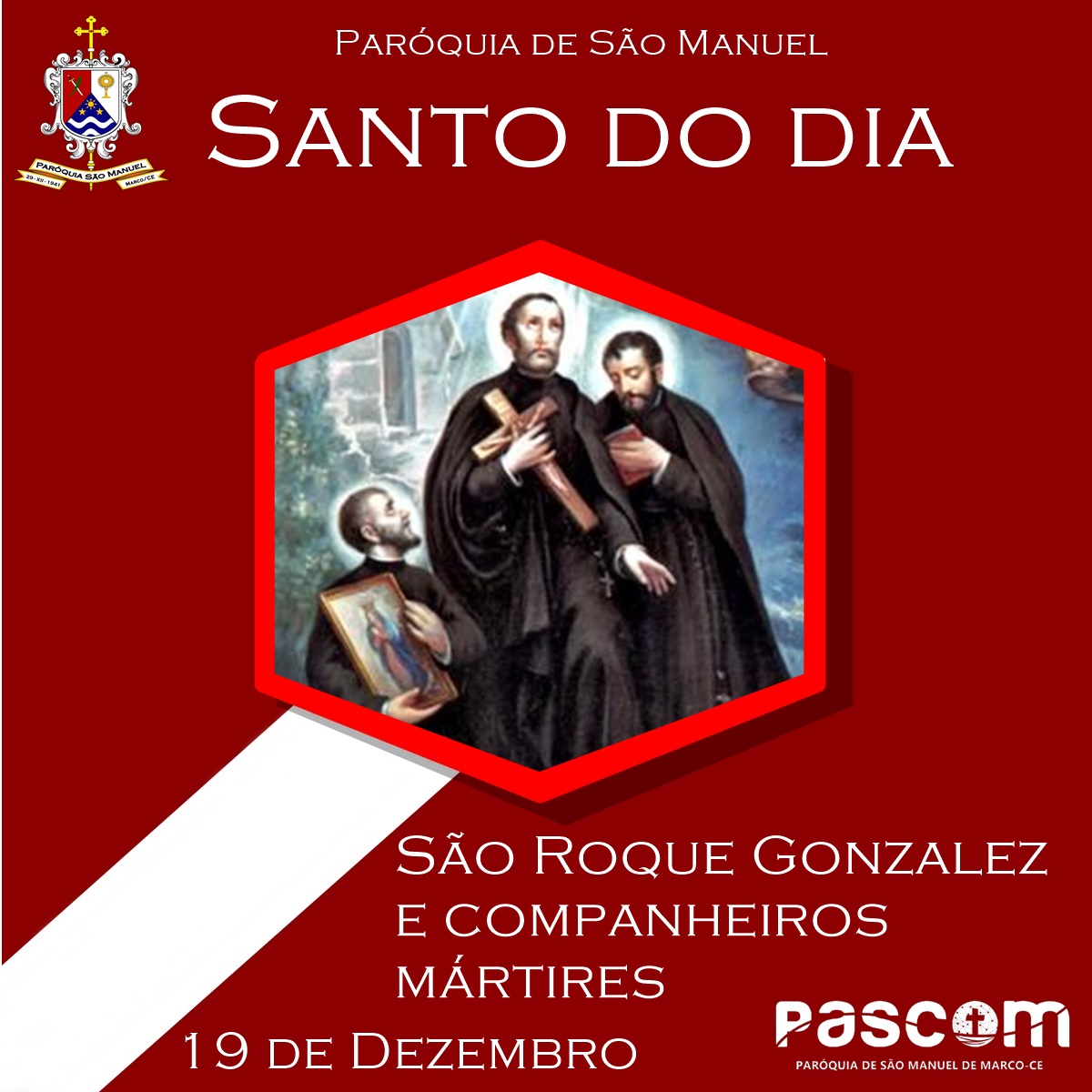 São Roque Gonzalez e companheiros mártires. Créditos: Paróquia de São Manuel