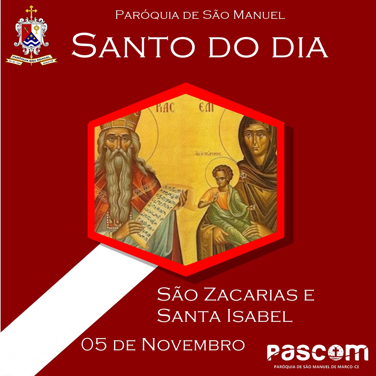 São Zacarias e Santa Isabel. Créditos: Paróquia de São Manuel