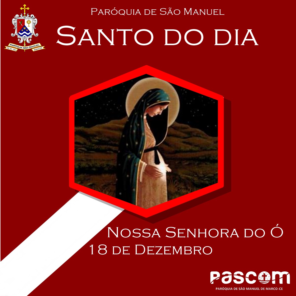 Nossa Senhora do Ó. Créditos: Paróquia de São Manuel