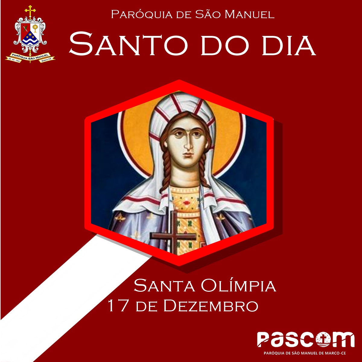 Santa Olímpia. Créditos: Paróquia de São Manuel