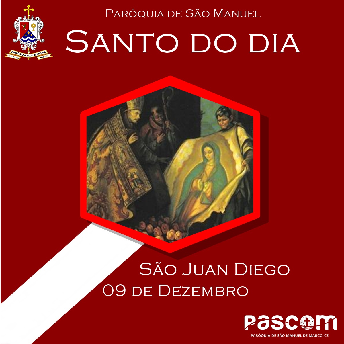 São Juan Diego. Créditos: Paróquia de São Manuel