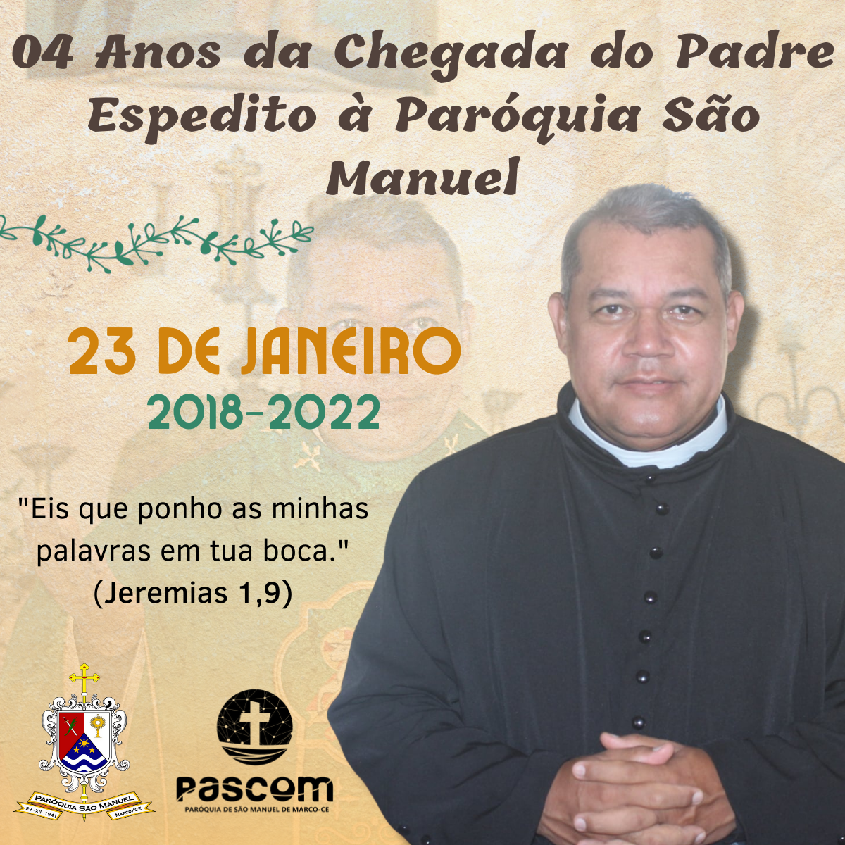 Padre Espedito completa 04 anos na Paróquia São Manuel. Créditos: Paróquia de São Manuel