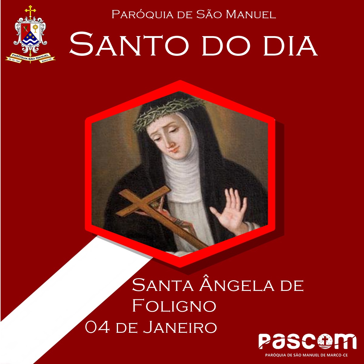 Santa Ângela de Foligno. Créditos: Paróquia de São Manuel