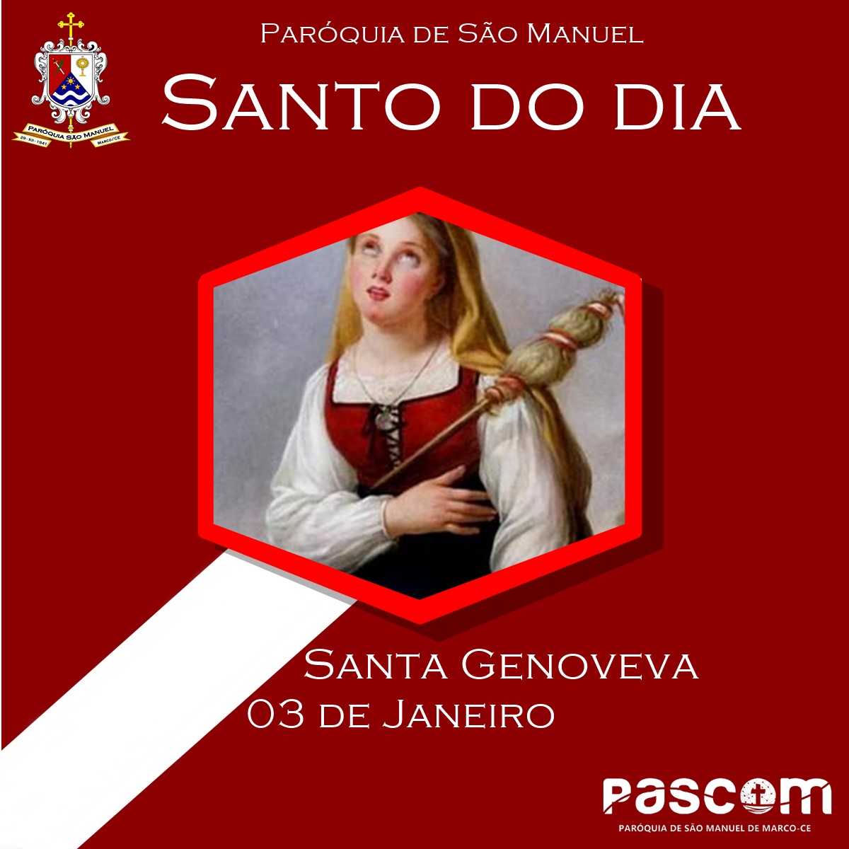 Santa Genoveva. Créditos: Paróquia de São Manuel