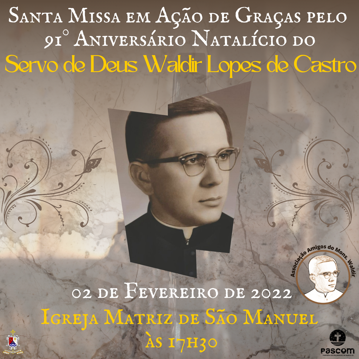 Missa em Ação de Graças pelo 91° aniversário do Servo de Deus Waldir.