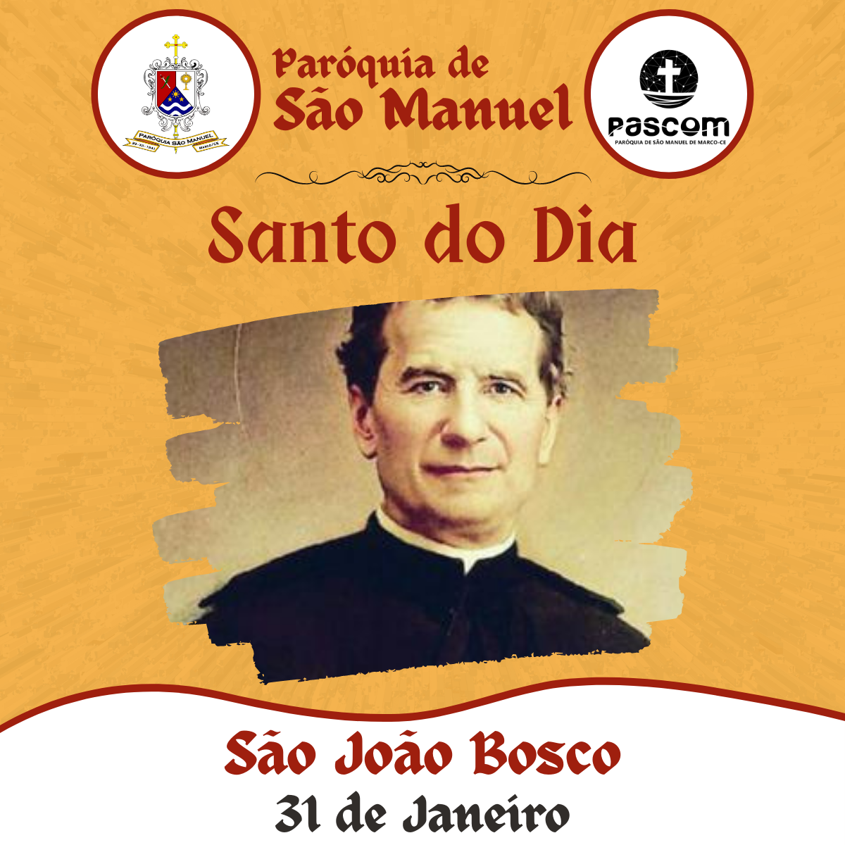 São João Bosco. Créditos: Paróquia de São Manuel