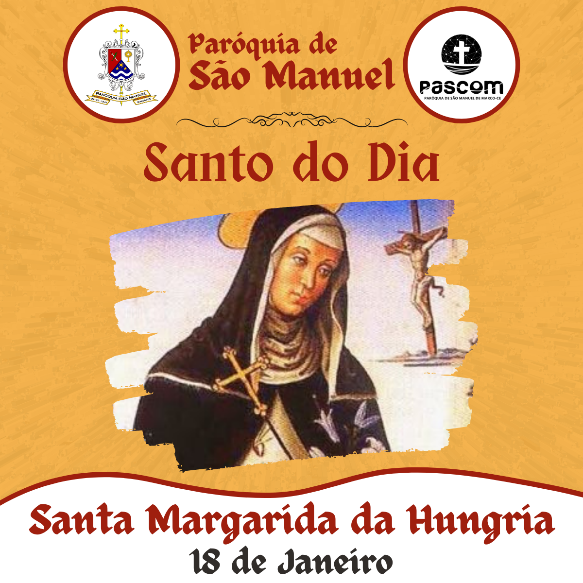 Santa Margarida da Hungria. Créditos: Paróquia de São Manuel