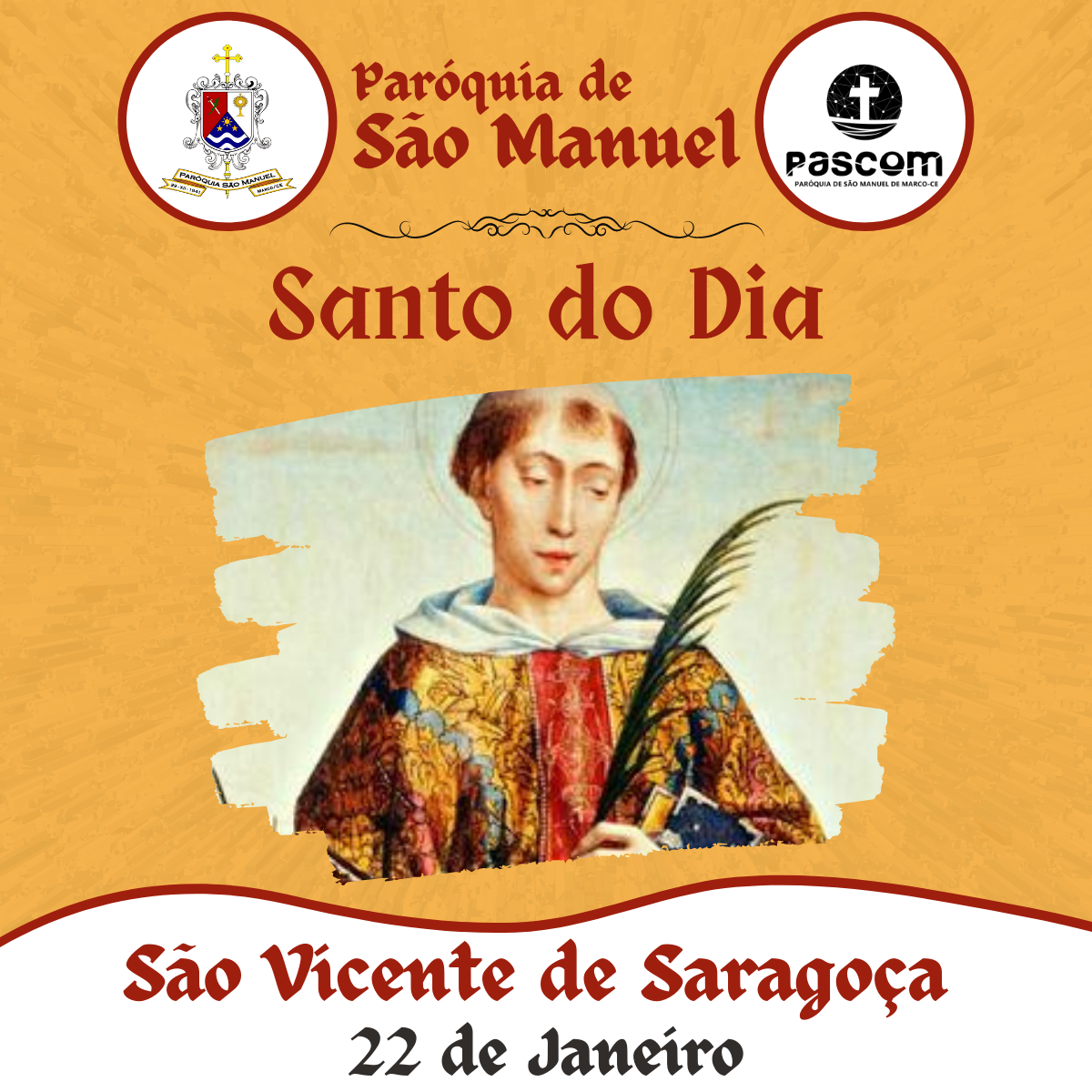 São Vicente de Saragoça. Créditos: Paróquia de São Manuel