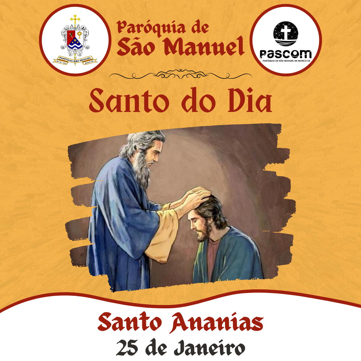 Santo Ananias. Créditos: Paróquia de São Manuel