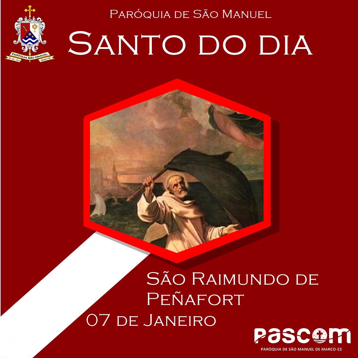 São Raimundo de Peñafort. Créditos: Paróquia de São Manuel