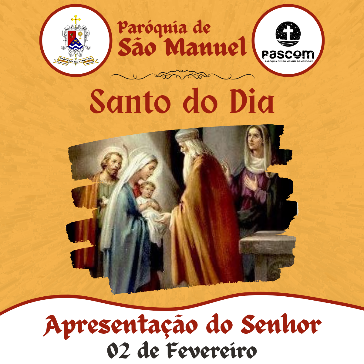 Apresentação do Senhor. Créditos: Paróquia de São Manuel