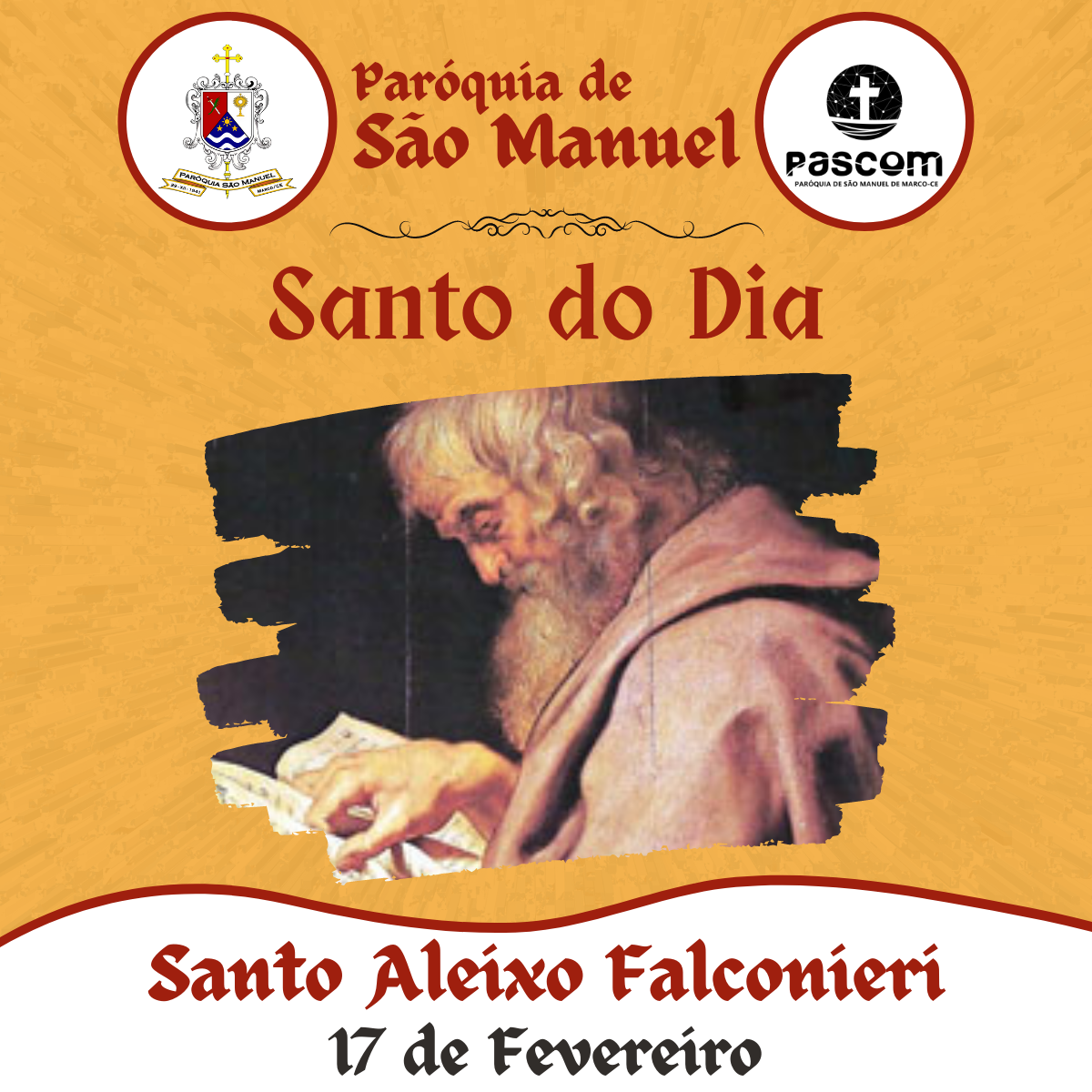 Santo Aleixo Falconieri. Créditos: Paróquia de São Manuel