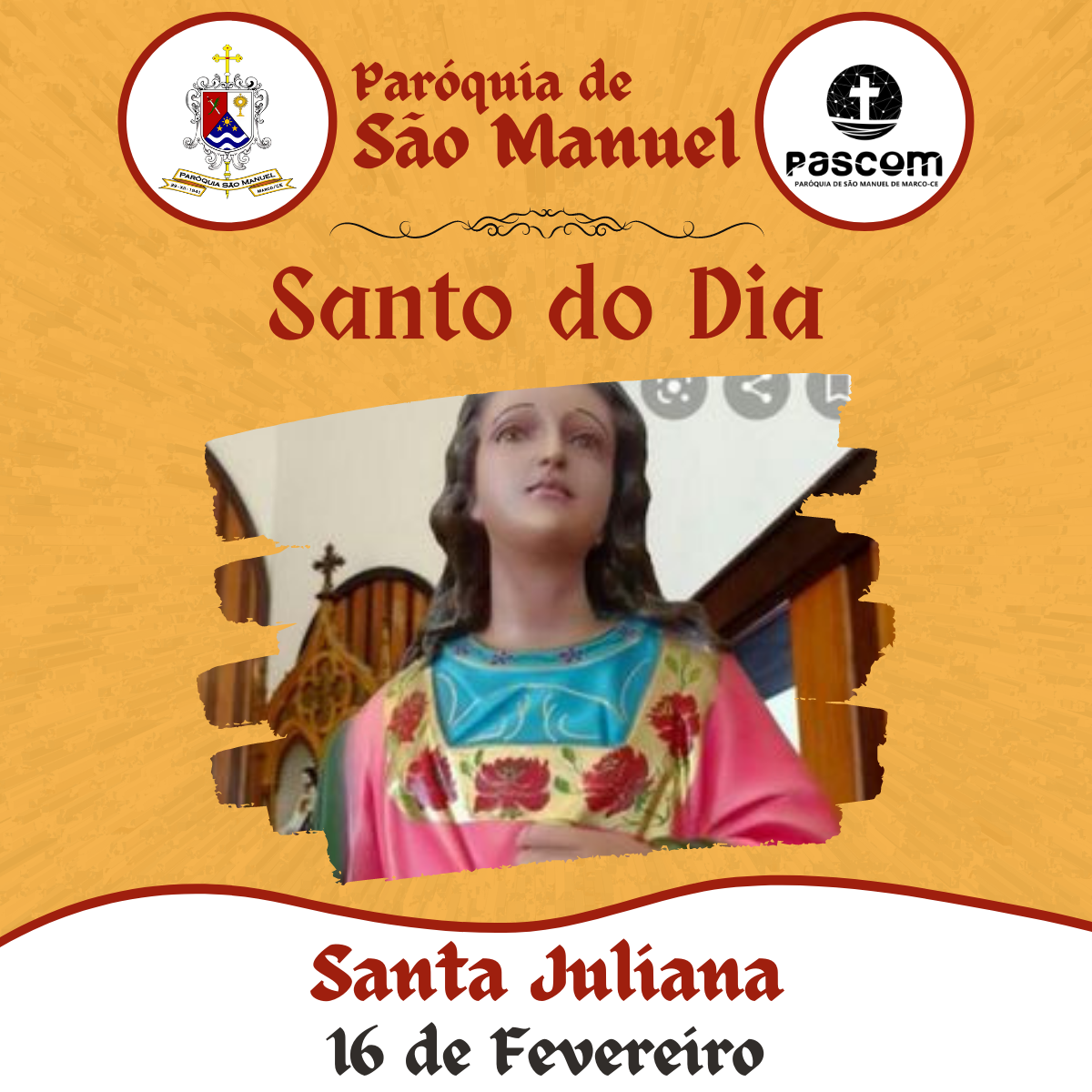 Igreja Celebra Hoje A Festa De Santa Juliana Paróquia São Manuel 2505