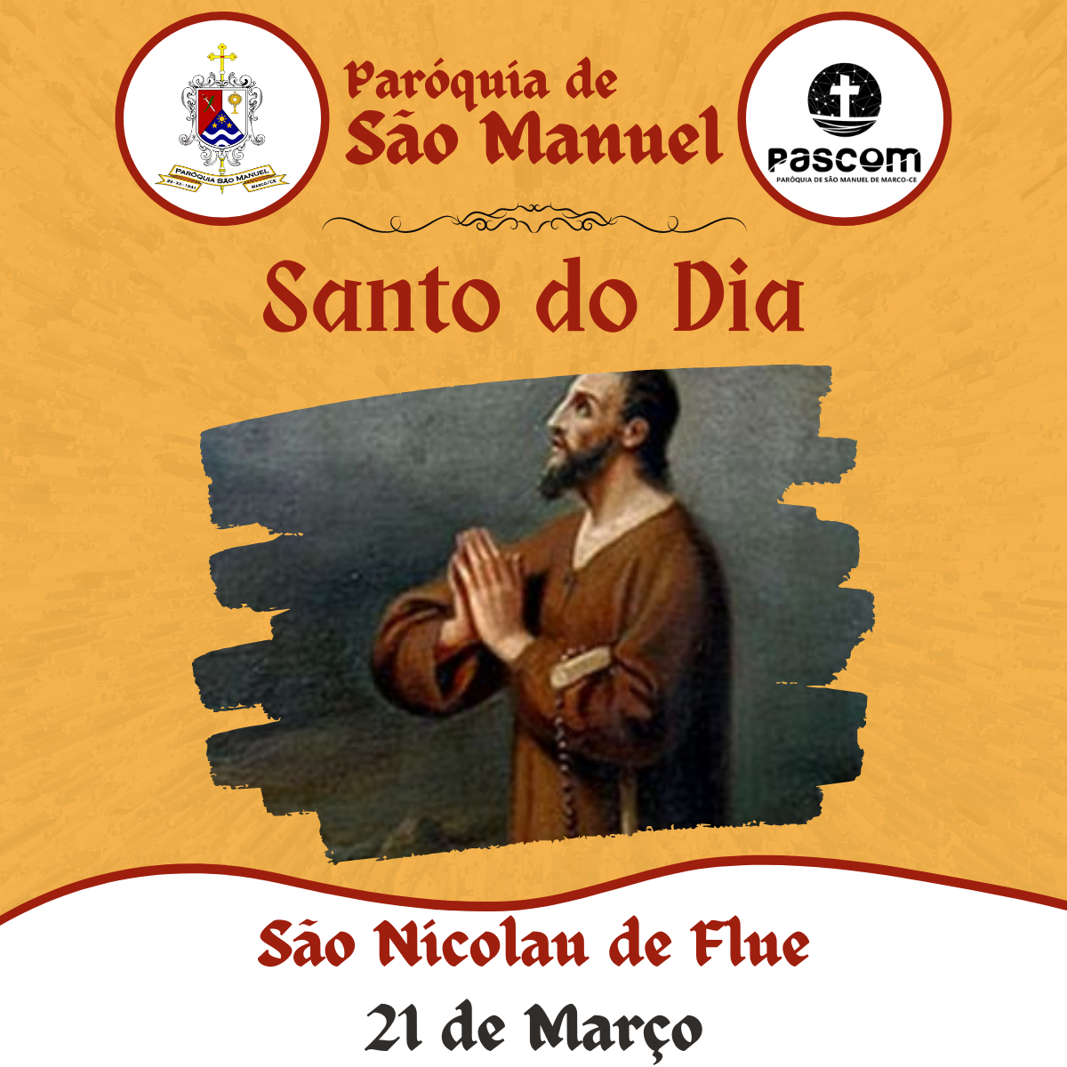 São Nicolau de Flue. Créditos: Paróquia de São Manuel