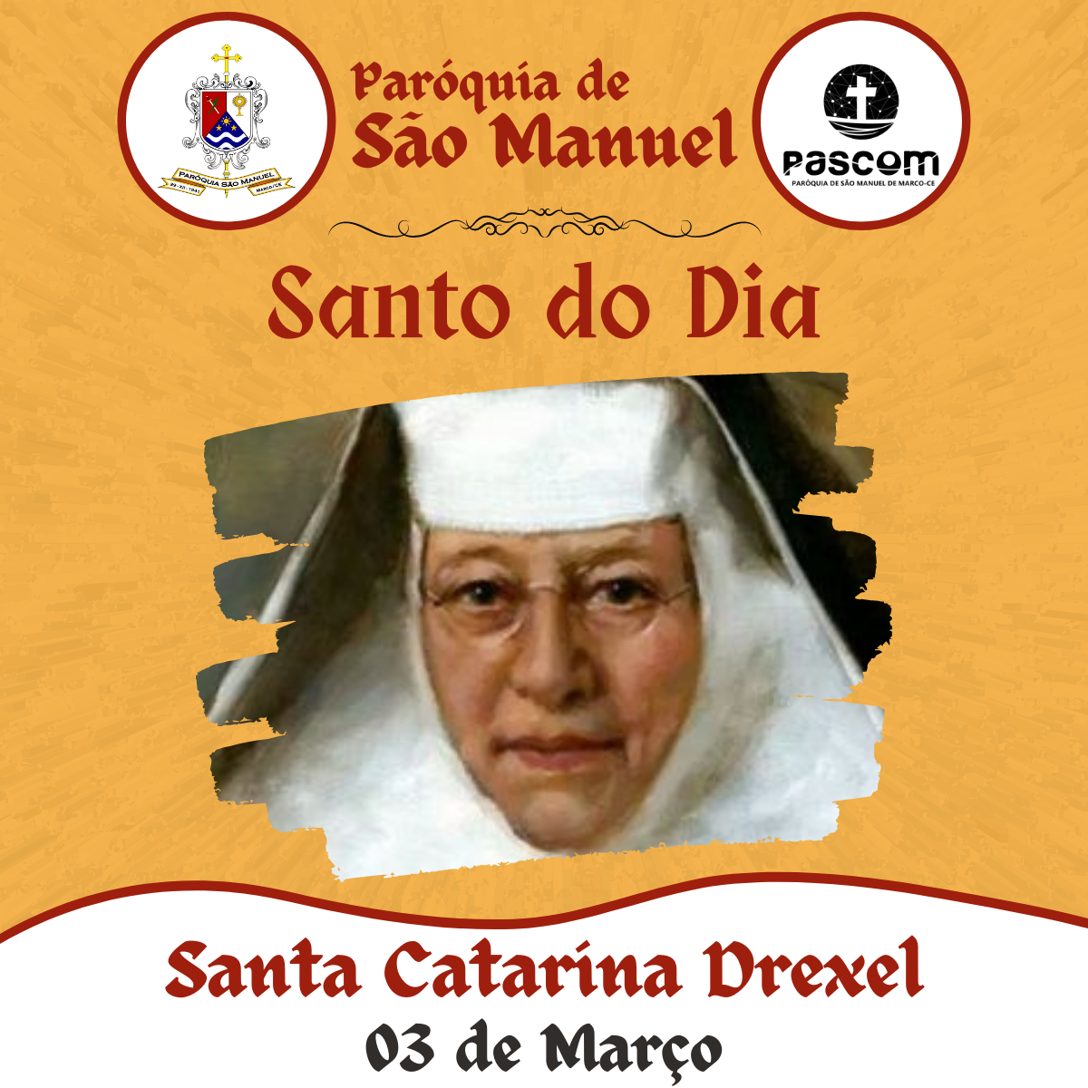 Santa Catarina Drexel. Créditos: Paróquia de São Manuel