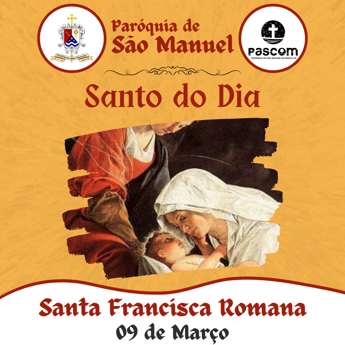 Santa Francisca Romana. Créditos: Paróquia de São Manuel