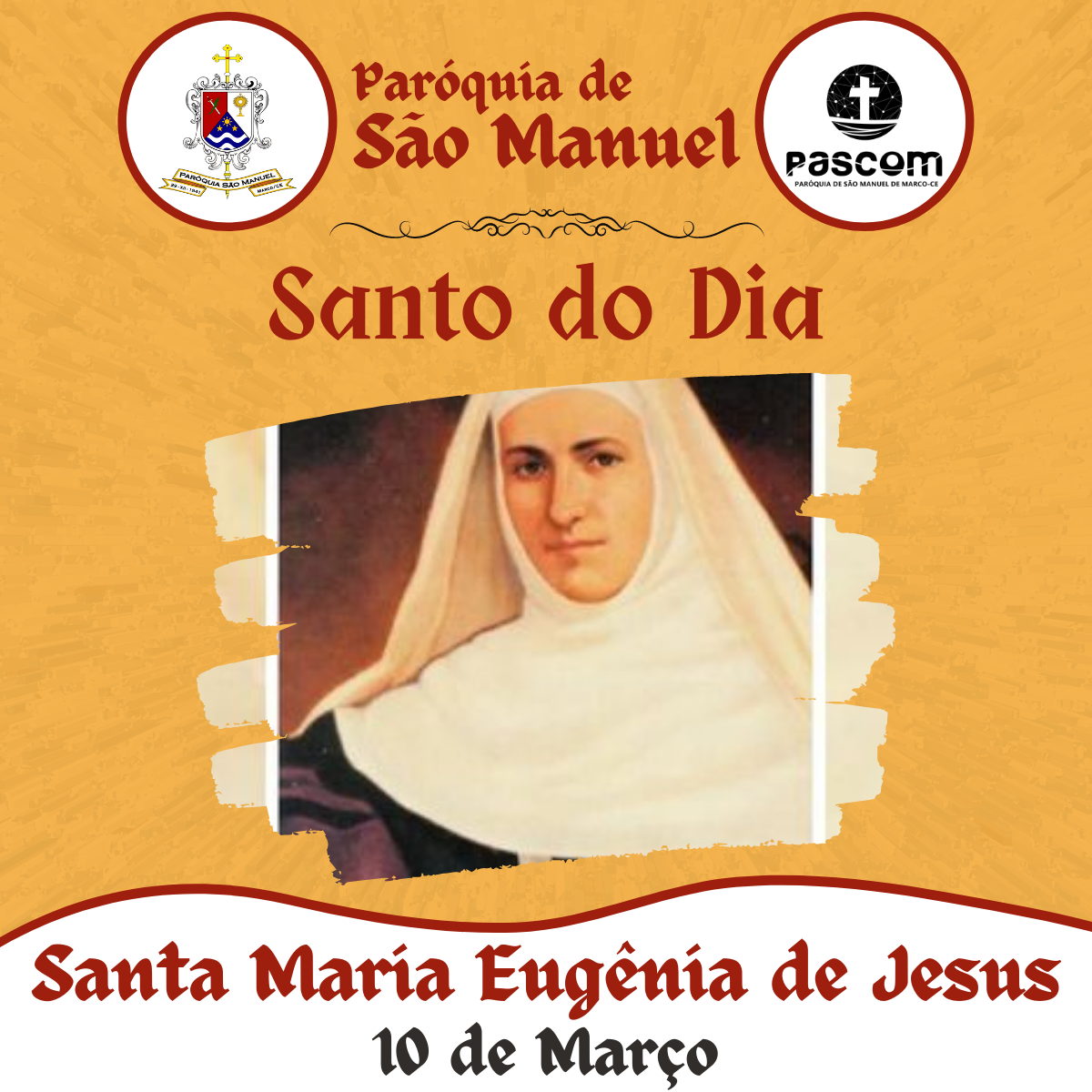 Santa Maria Eugênia de Jesus. Créditos: Paróquia de São Manuel