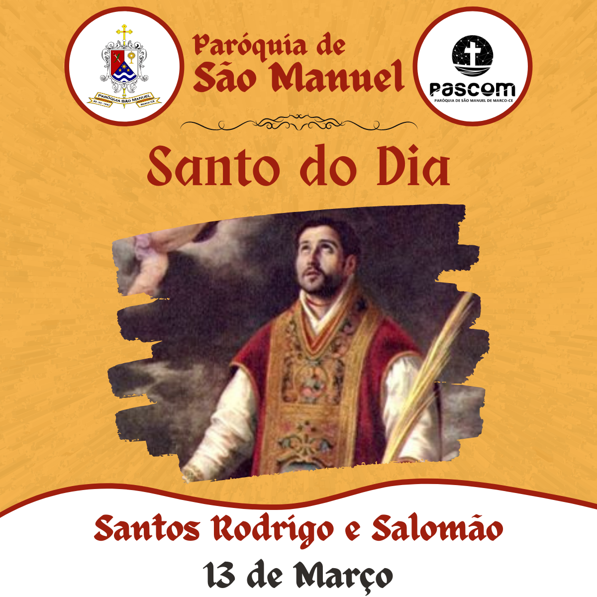 Santos Rodrigo e Salomão. Créditos: Paróquia de São Manuel