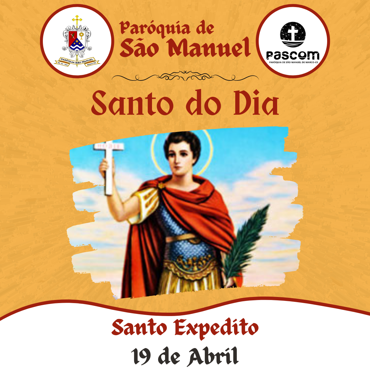 Santo Expedito. Créditos: Paróquia de São Manuel