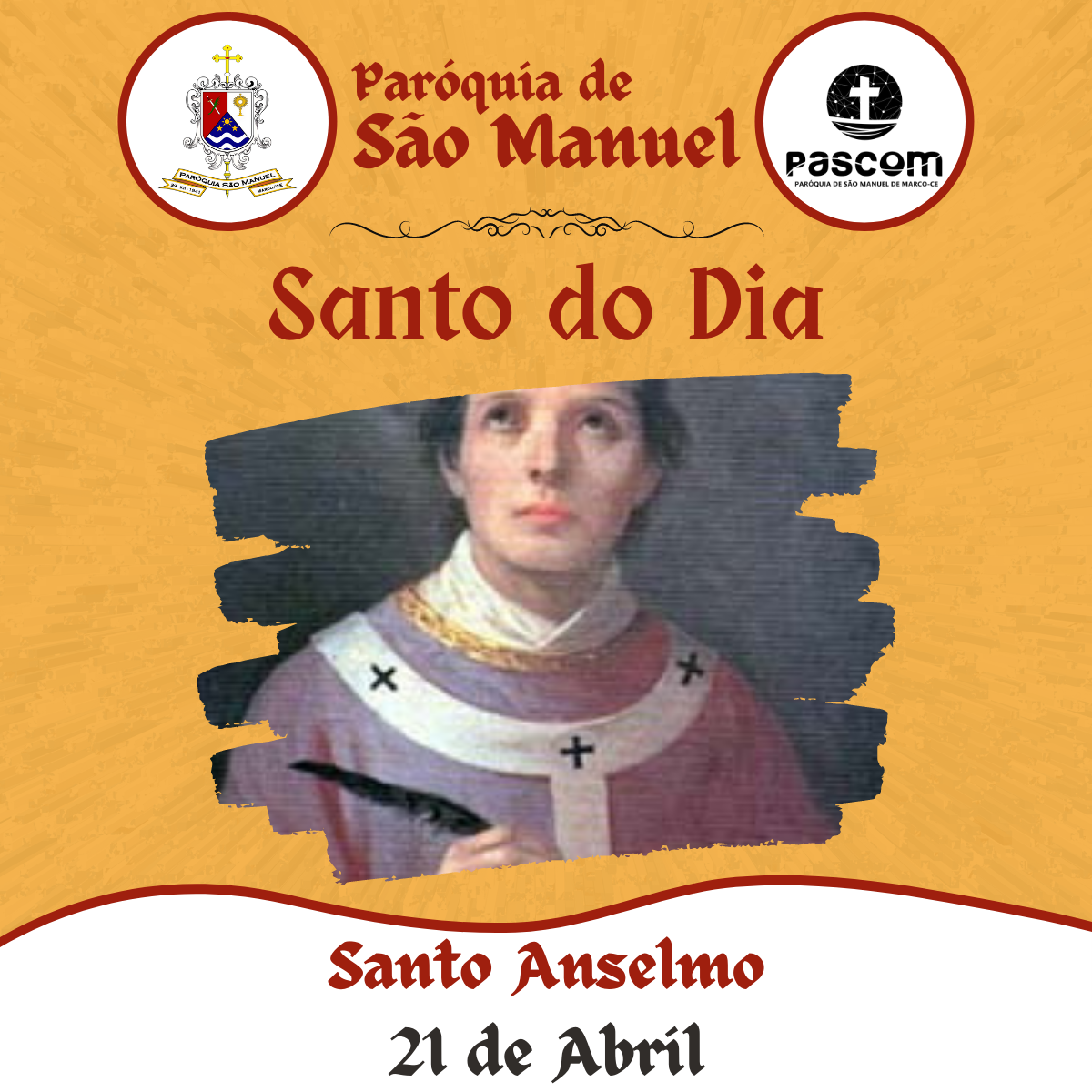 Santo Anselmo. Créditos: Paróquia de São Manuel