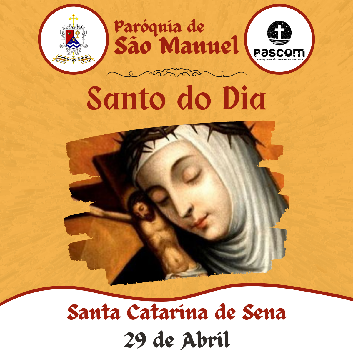 Santa Catarina de Sena. Créditos: Paróquia de São Manuel