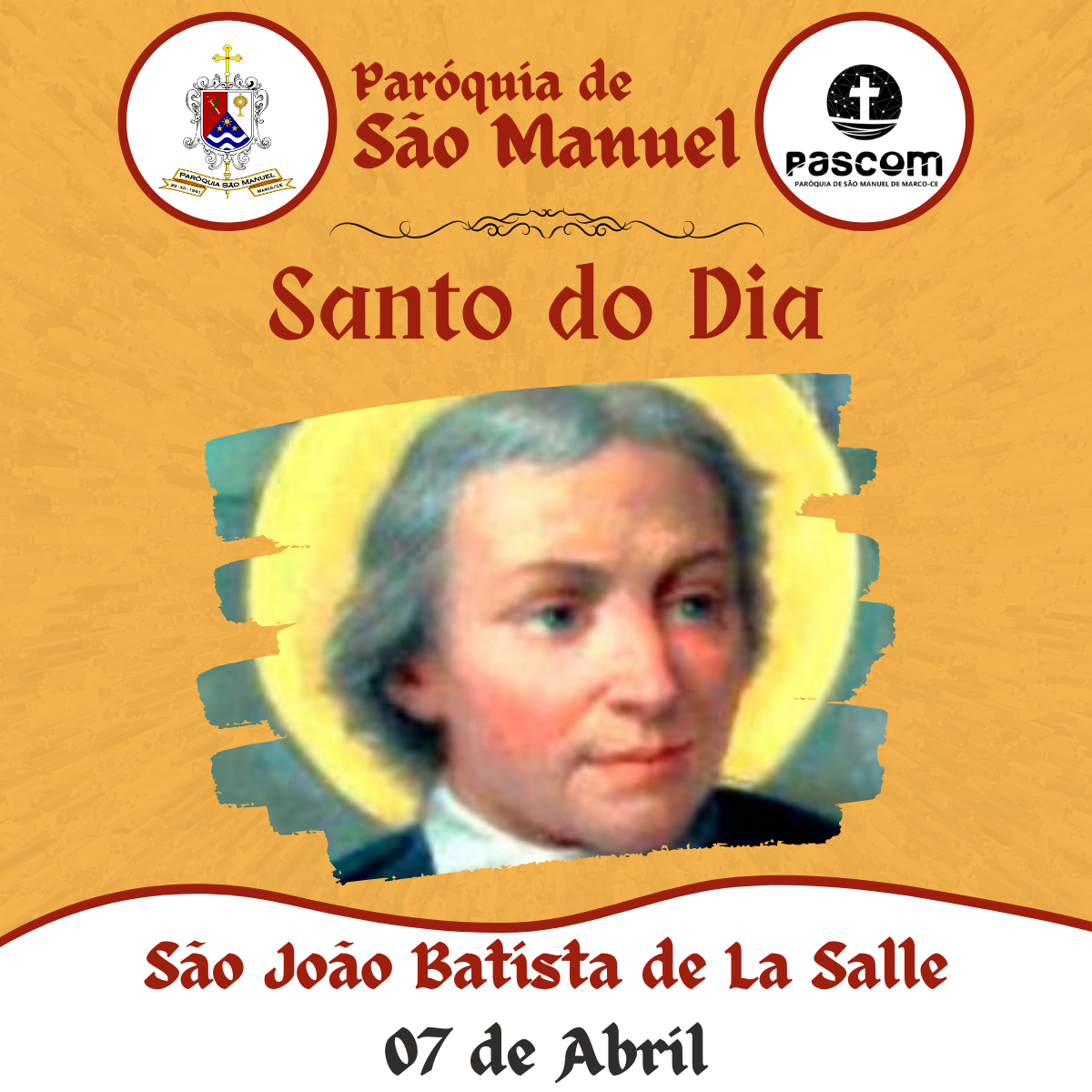 São João Batista de La Salle. Créditos: Paróquia de São Manuel