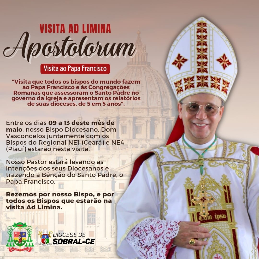 Dom Vasconcelos fará visita "Ad Limina Apostolorum" à Santa Sé Apostólica. Créditos: Diocese de Sobral