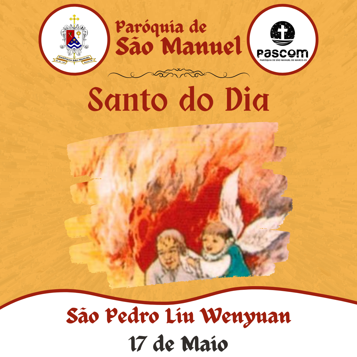 São Pedro Liu Wenyuan. Créditos: Paróquia de São Manuel