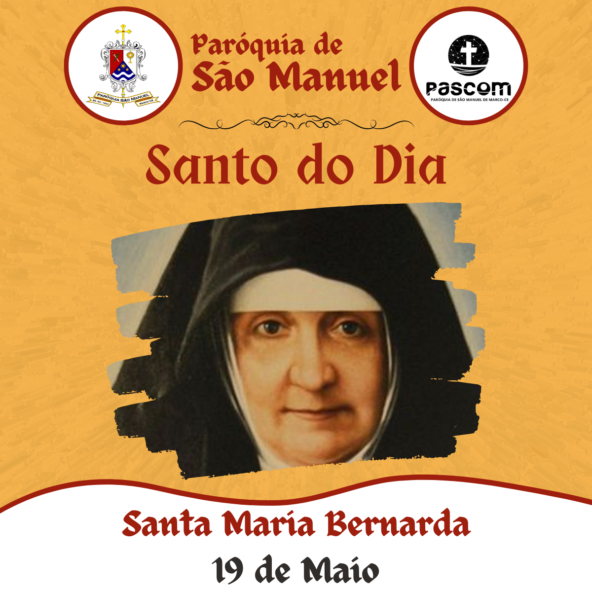 Santa Maria Bernarda. Créditos: Paróquia de São Manuel