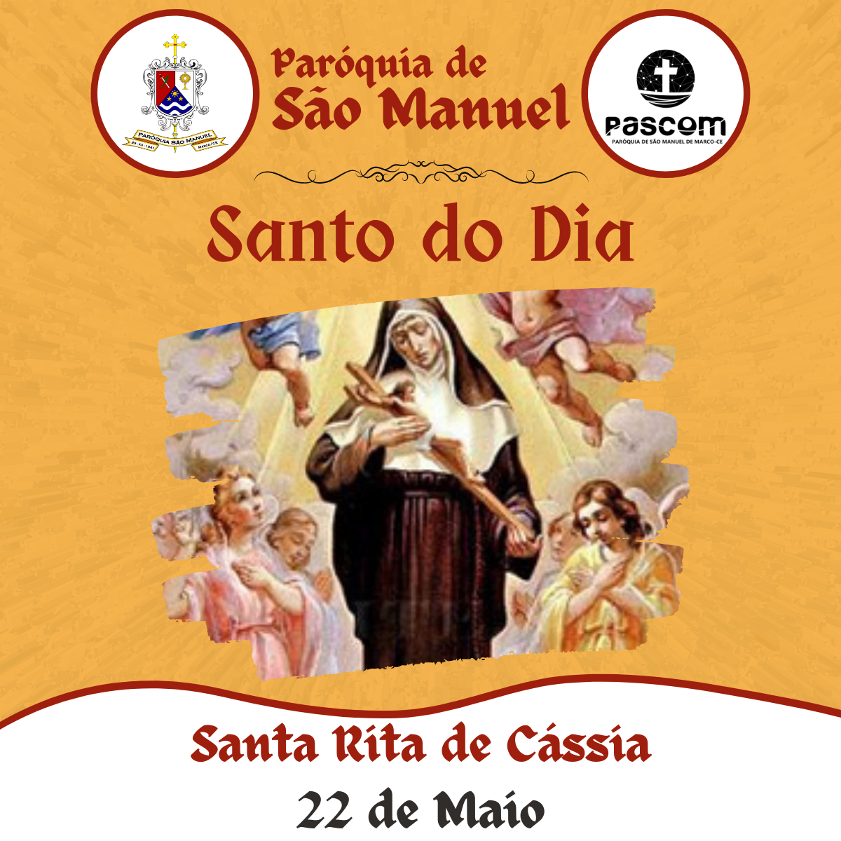 Santa Rita de Cássia. Créditos: Paróquia de São Manuel