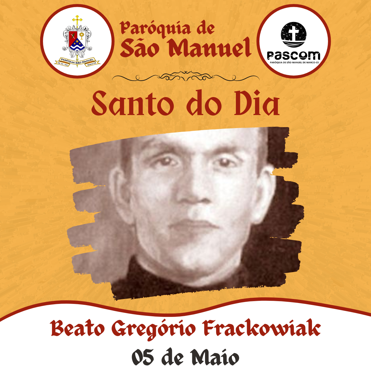 Beato Gregório Frackowiak. Créditos: Paróquia de São Manuel