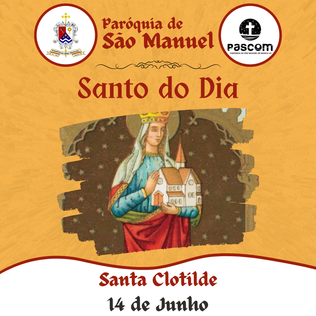 Santa Clotilde. Créditos: Paróquia de São Manuel