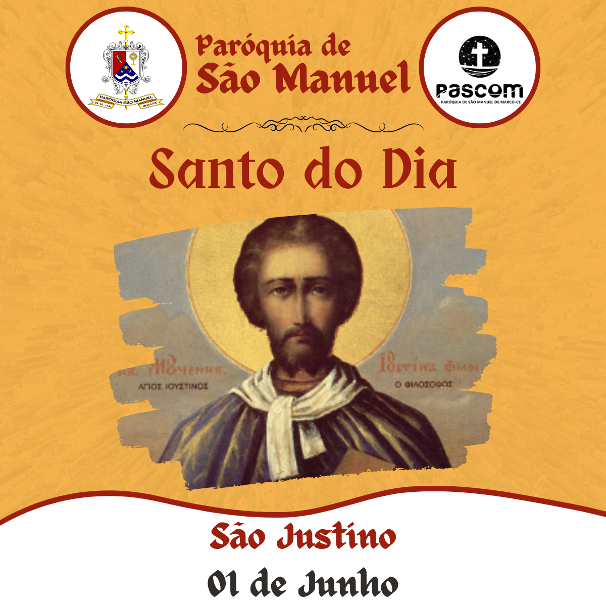 São Justino. Créditos: Paróquia de São Manuel