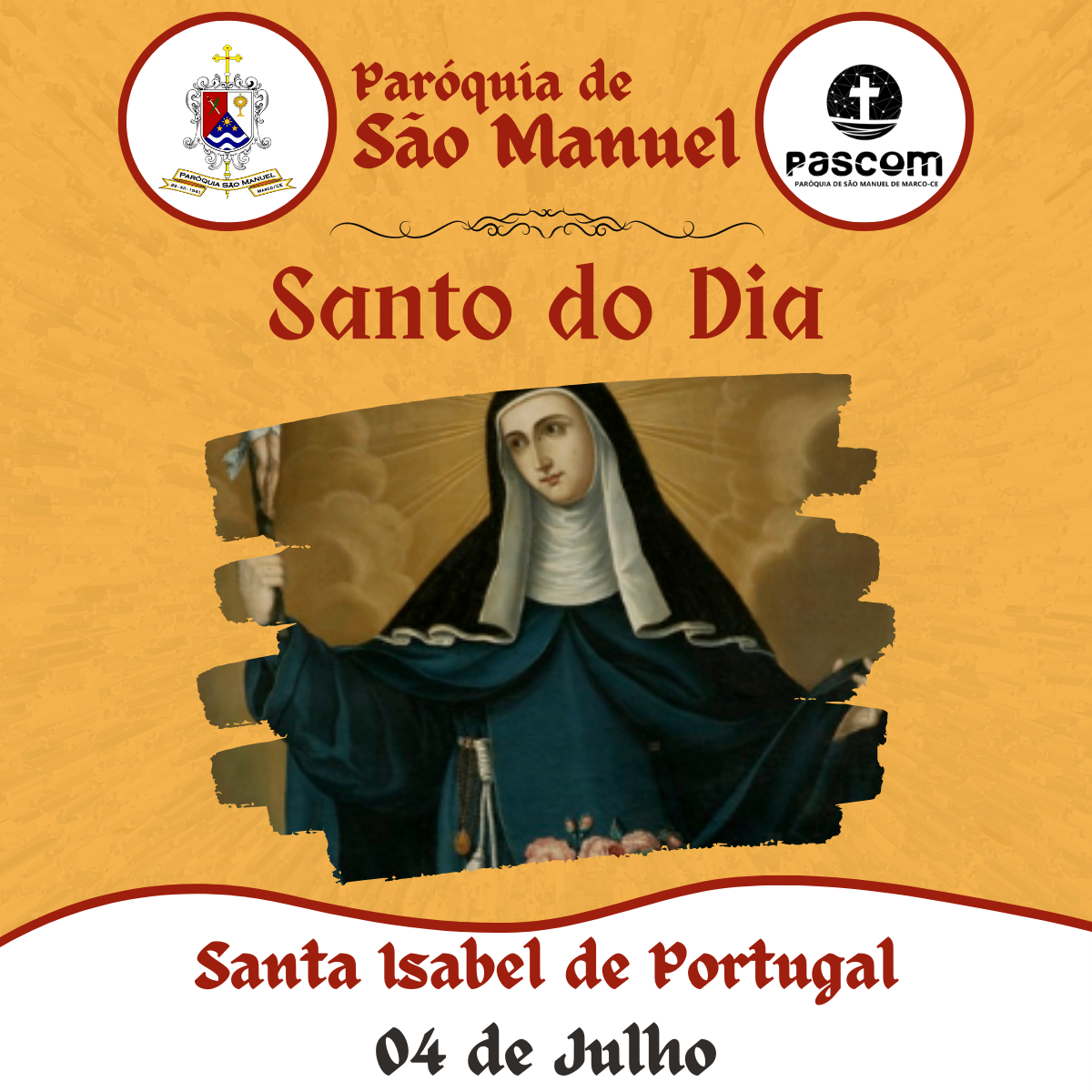 Santa Isabel de Portugal. Créditos: Paróquia de São Manuel